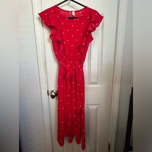 Red polka dot dress size S